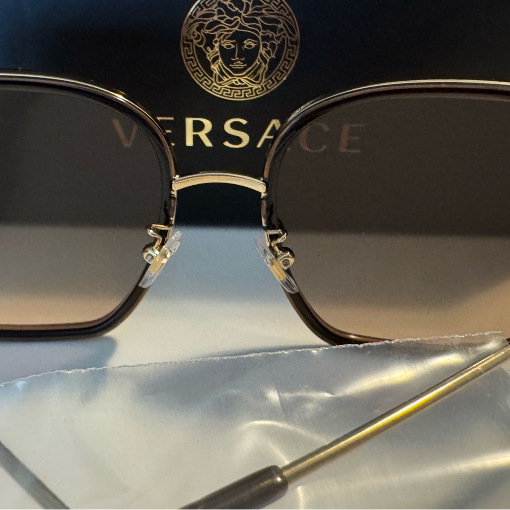 Versace Gold and Brown Sunglasses with Gradient Lenses - Picture 4 of 6